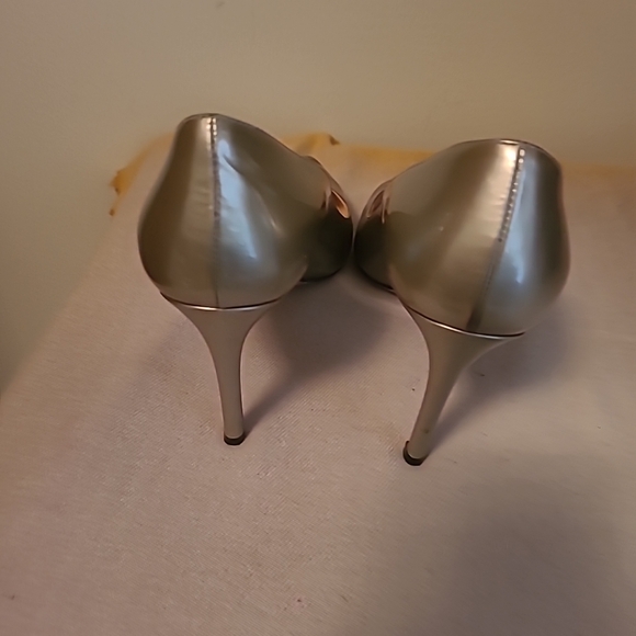 Prada OMBRE Black Silver Patent Leather Pointy Toe Pump 39.5/9.5 - Picture 5 of 7